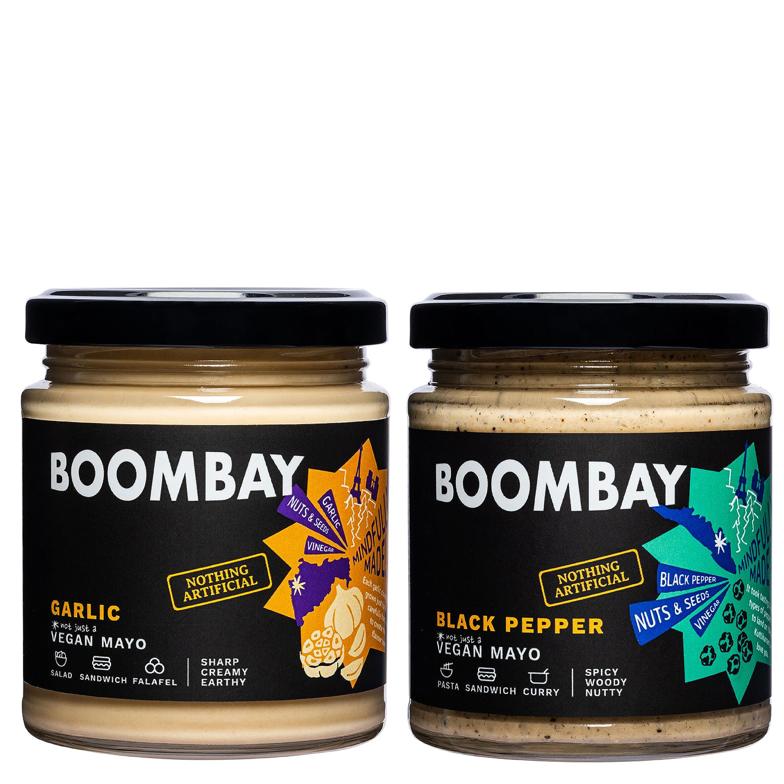 BOOMBAY Most Loved Vegan Mayo Combo Pack|Garlic Vegan Mayo And Black Pepper Vegan Mayo 190G|Plant Based|Sustainably Farmed|No Refined Sugar|No Bad Oils|100% Natural,190 Grams (B0CFLM1LCV) Amazon Price History, Amazon Price Tracker