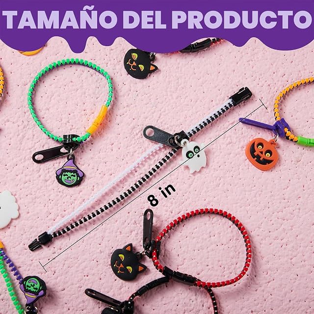 Foto 3 de 8 de JOYIN - Juego de 60 Pulseras con Cremallera para Halloween, Regalos de Fiesta para Niños, Juguetes…