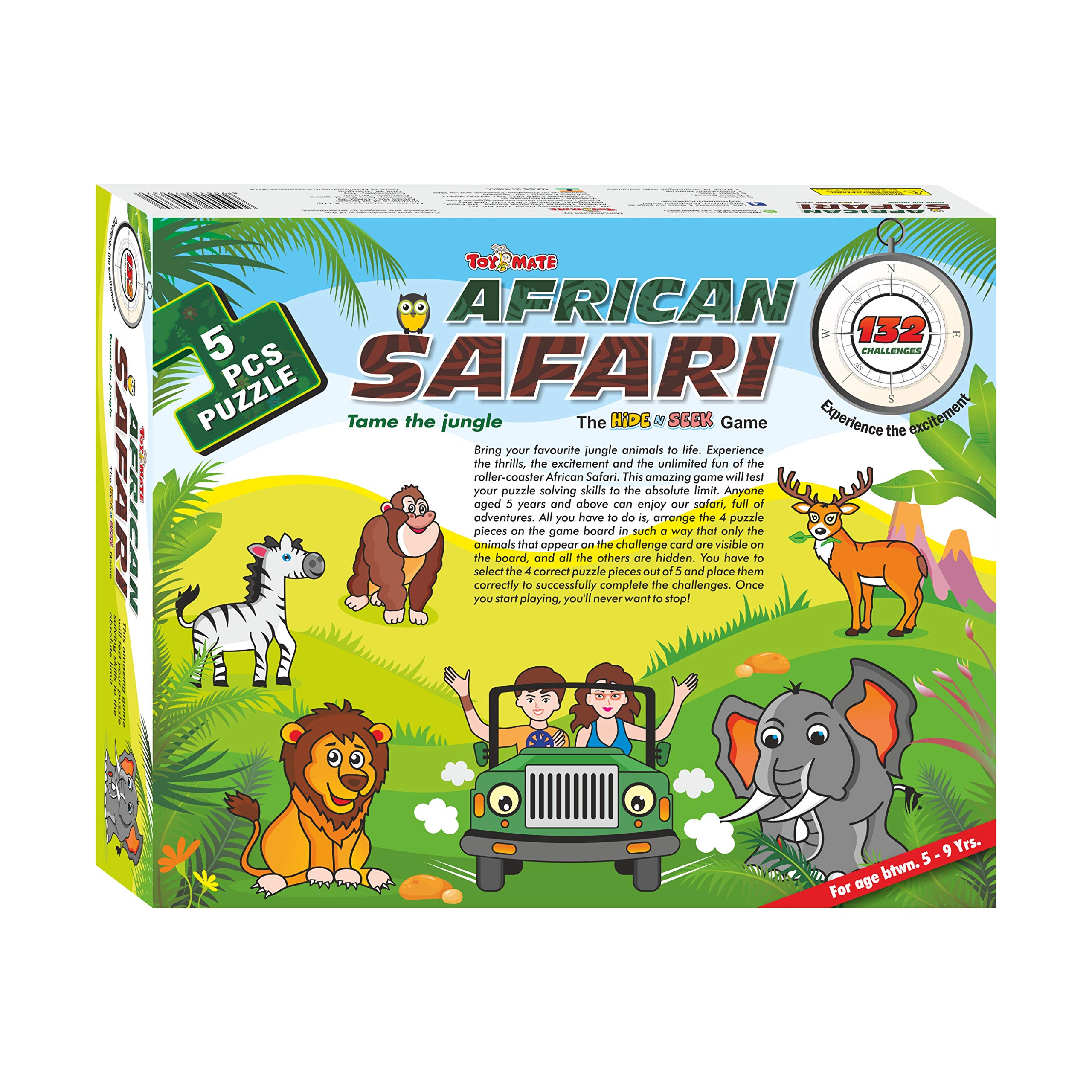 toymateAfrican Safari - A Smart Fun Activity Games Toys Brain IQ Development Puzzles for Kids 4 5 6 7 8 (African Safari)