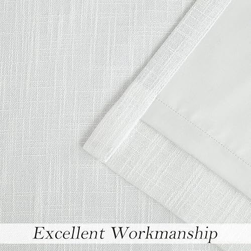 Miniatura 4 de Cortinas opacas completas para ventana de dormitorio y sala de estar, reducción de ruido, aislamiento térmico, textura de lino pesado, 8 ojales,