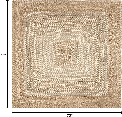 Miniatura 2 de SAFAVIEH Natural Fiber Collection NF885B - Alfombra cuadrada de yute de 6 pies, hecha a mano, color marfil