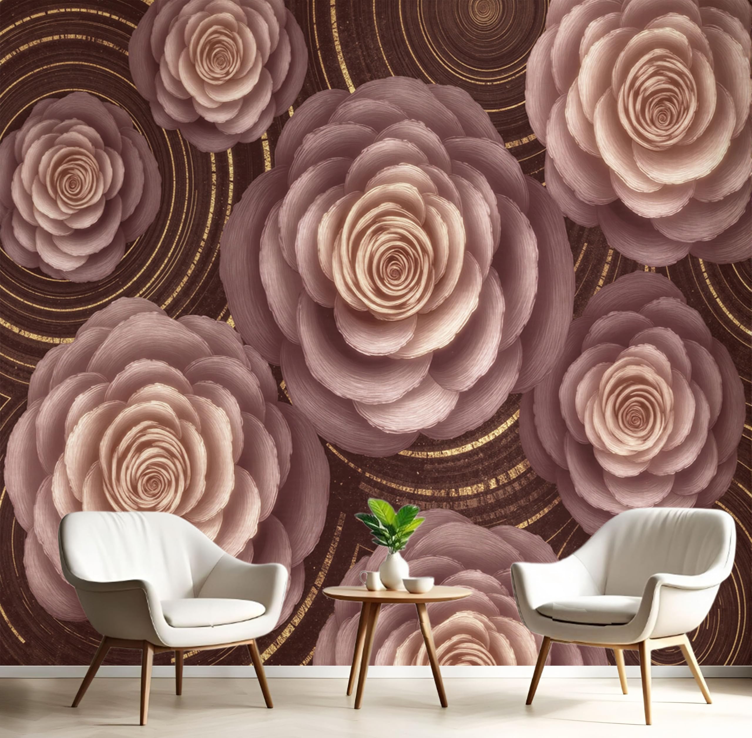 Papier peint en soie luxueux pour un salon chic effet vortex relief 3D