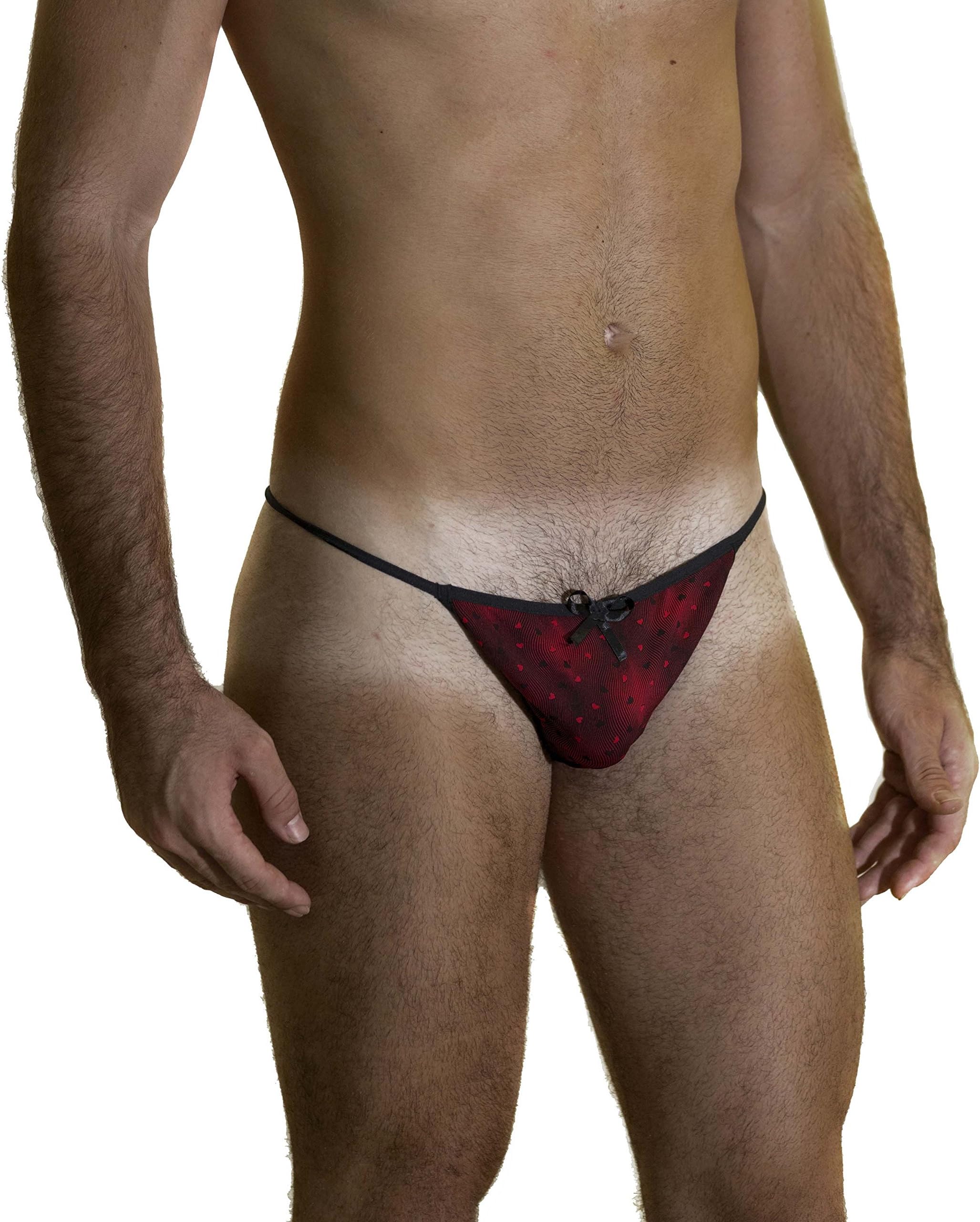 Habitus Lingerie Men's Black and Red hearts Panty