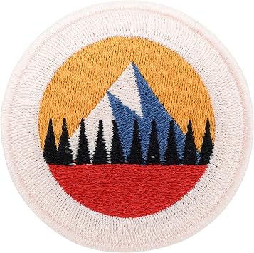 Finally Home Patch with Hook-and-Loop - Small Mountain - Outdoor Patches, Mini Backpack Patch, Forest Hiker Patch, Vintage Badge, Mountain Badge, Vintage Patches