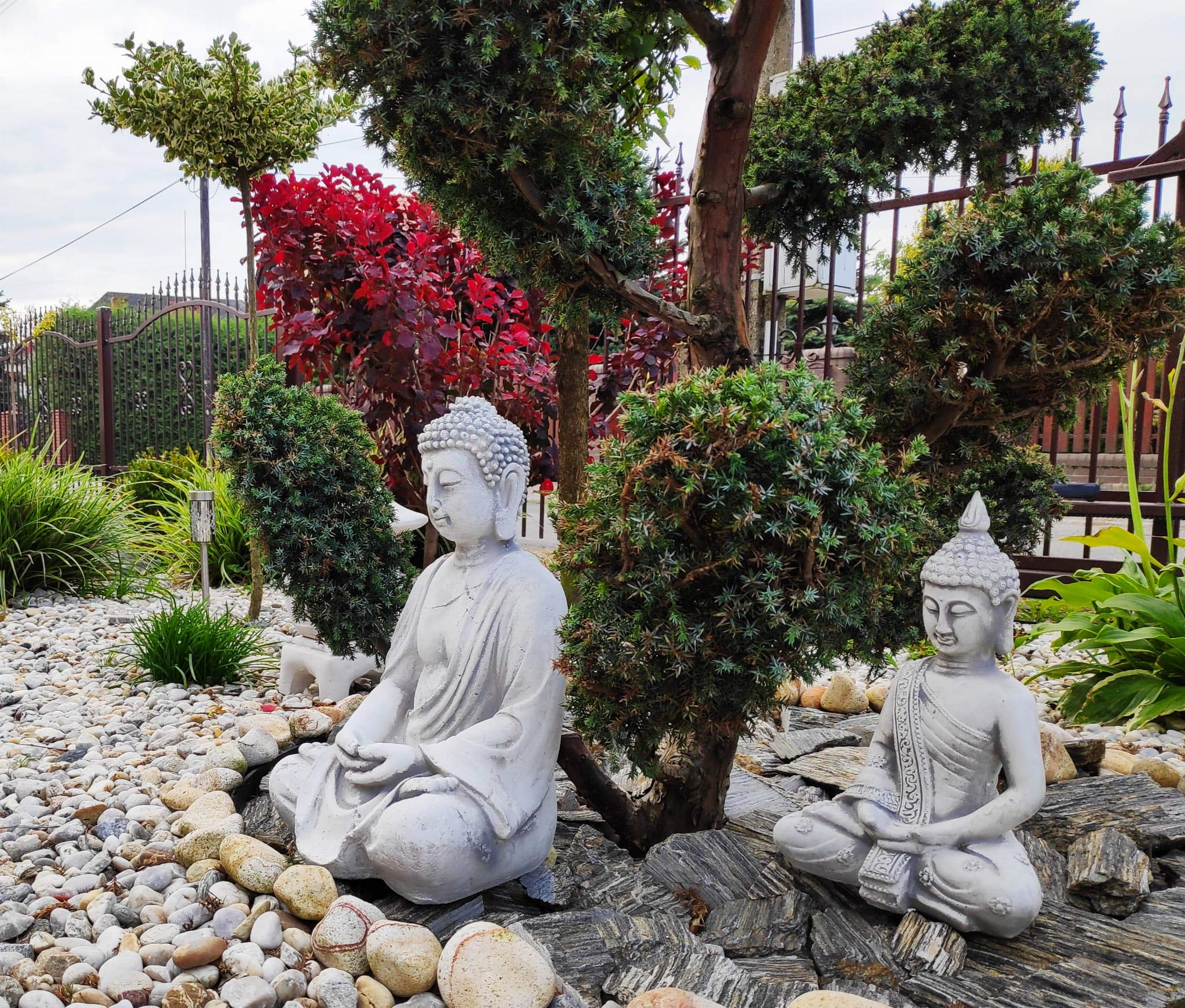 Figurine d'ornement de Jardin en Pierre Statue de Bouddha méditant - Seat Shakyamuni