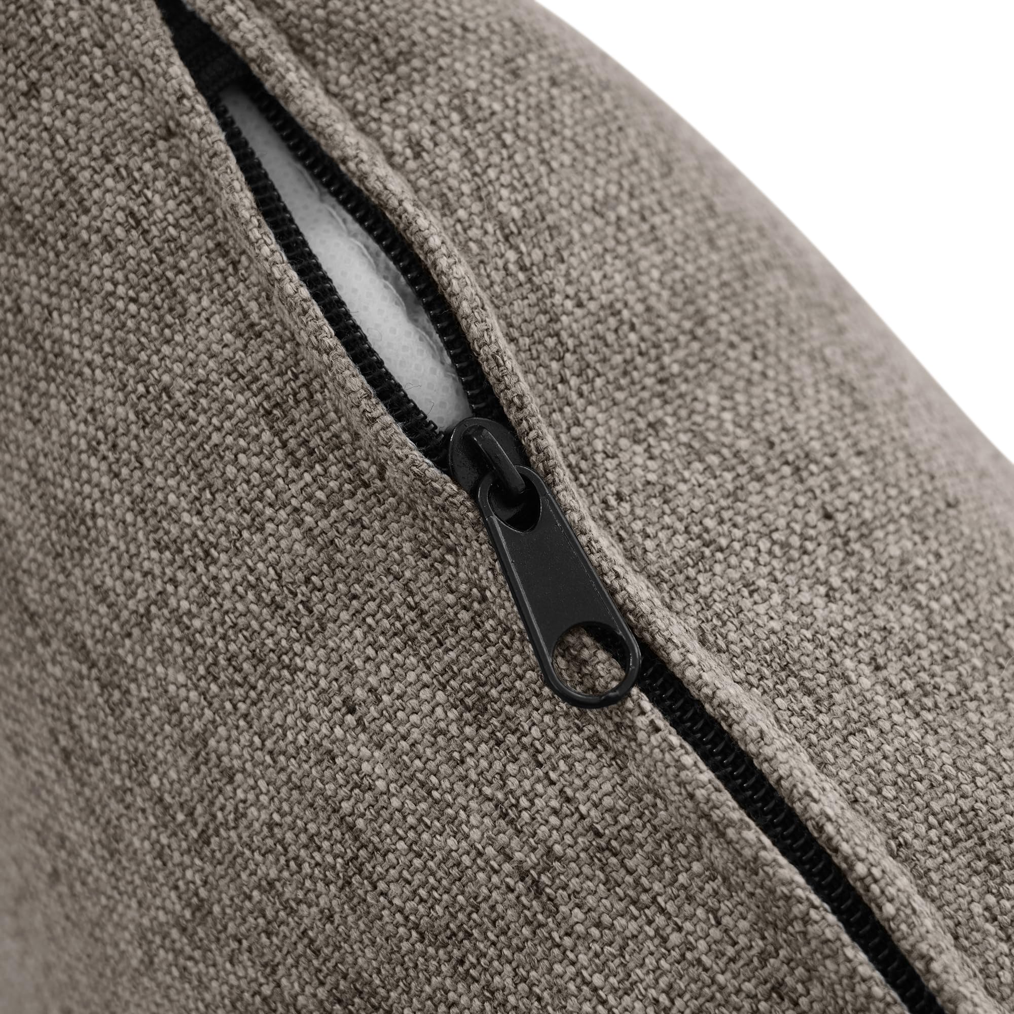 KAZZIO Sofá esquinero en forma de L con chaise longue – Sofá de 3 plazas, tela de lino de algodón transpirable, patas de plástico, diseño modular, ideal para salones, apartamentos y oficinas (gris