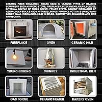 Vista 8 de Tabla aislante de fibra de cerámica, 1 x 12 x 24 pulgadas, clasificación 2300F, tablero aislante ignífugo para estufas de madera, chimeneas, hornos