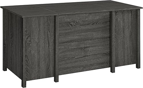 Miniatura 8 de Coaster Dylan - Escritorio contemporáneo de madera para oficina en casa, 4 cajones, color gris desgastado