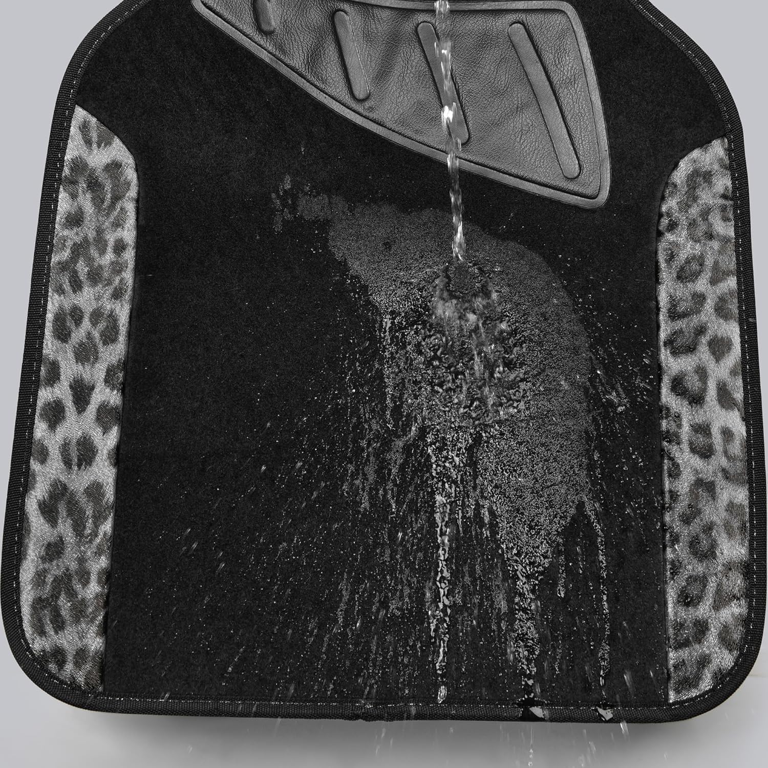 CAR PASS Waterproof Universal Car Floor Mats, Leopard Print Car Mats Fit for SUV,Vans,sedans, Trucks,Set of 4pcs Car Carpet with Driver Heel Pad and Nibs Backing, Leopard Car Accessories Gray Leopard - Image 5