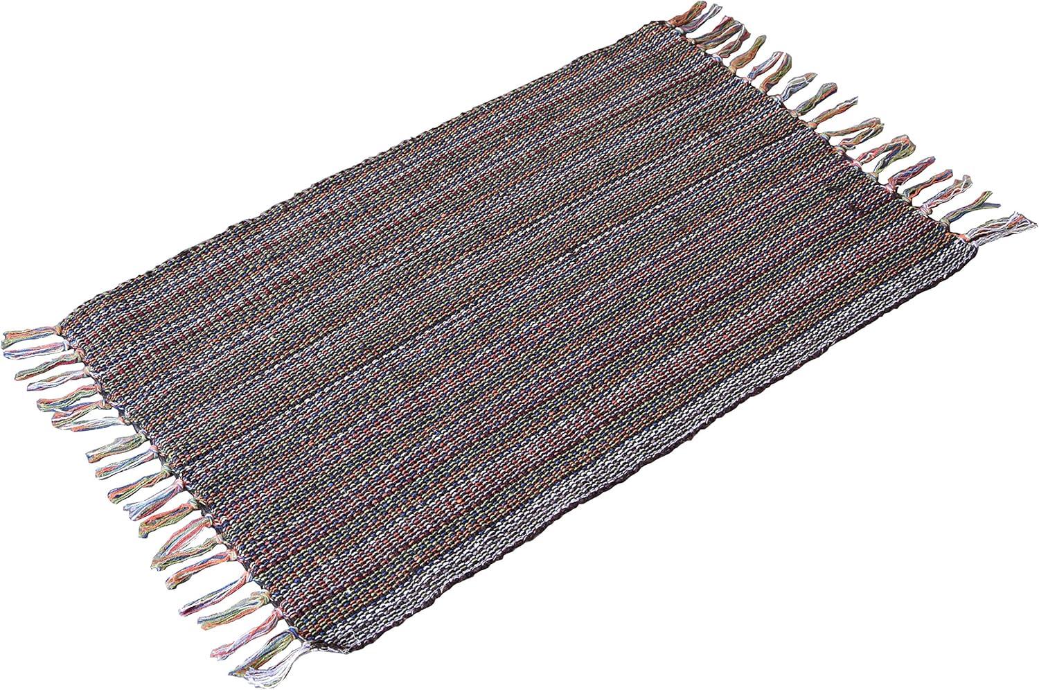 Brown 2x3' Doormat Rug Hand Woven Cotton Area Rugs for Entryway Kitchen - Reversible Lightweight Machine Washable Mat