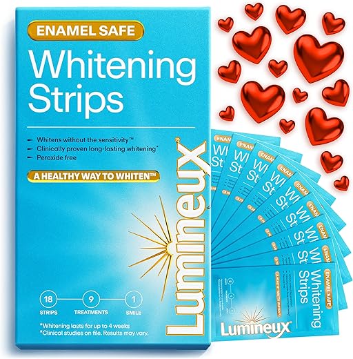Lumineux Teeth Whitening Strips 9 Treatments – Peroxide Free - Enamel Safe for Whiter Teeth - Whitening Without The Sensitivity - Dentist Formulated - Sensitivity Free