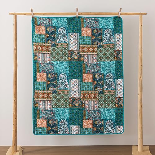 Vista 137 de BEDIFANY - Juego de colcha de algodón, tamaño queen, ligera, de estilo bohemio, suave, para decoración de la cama en todas las estaciones