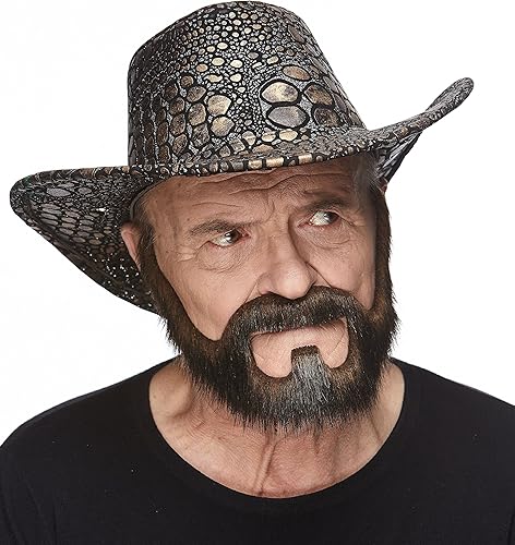 Miniatura 14 de Mustaches - Barba postiza y autoadhesiva de persona bajo fianza, accesorio de disfraz facial postizo para adultos, color gris y blanco