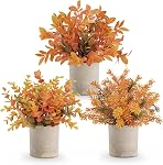Der Rose 3 Pack Mini Potted Fake Plants Artificial Plastic Eucalyptus Plants for Home Office Desk Farmhouse Room Decor Indoor