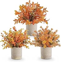 Vista 10 de Der Rose Paquete de 3 mini plantas falsas en maceta, plantas artificiales de eucalipto de plástico para el hogar, oficina, escritorio, granja, Negro