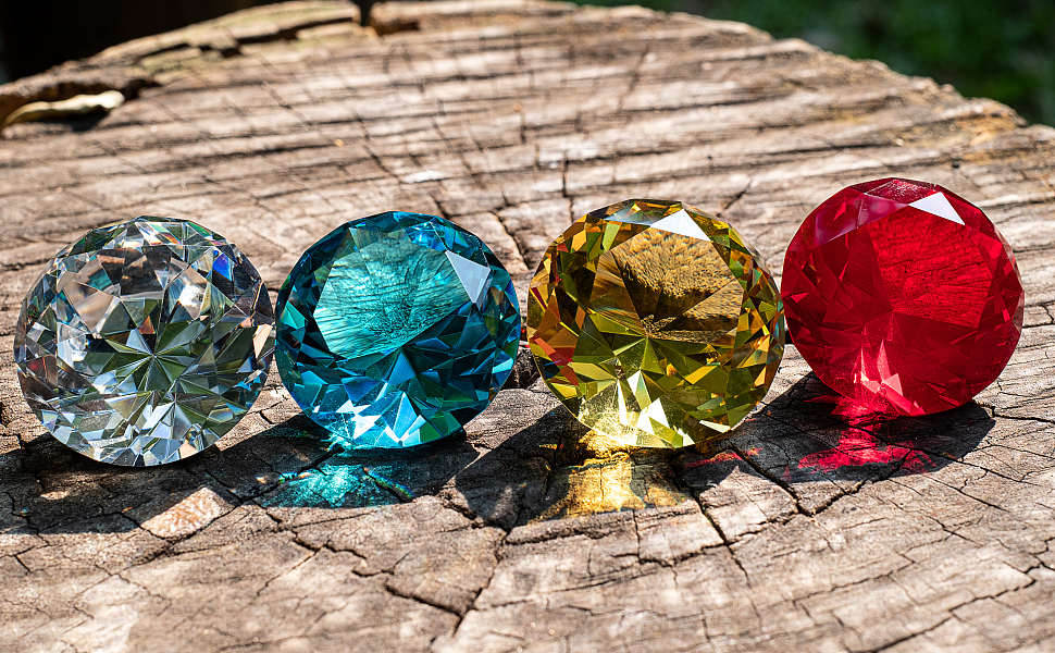Amazon.com: Large Crystal Diamond Paperweight with Stand Jewels