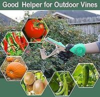 Vista 6 de Miyake Máquina de atar plantas, herramienta de cinta de jardín para atar tomates, pimientos, vides, uvas, pistola ergonómica de cinta para plantas