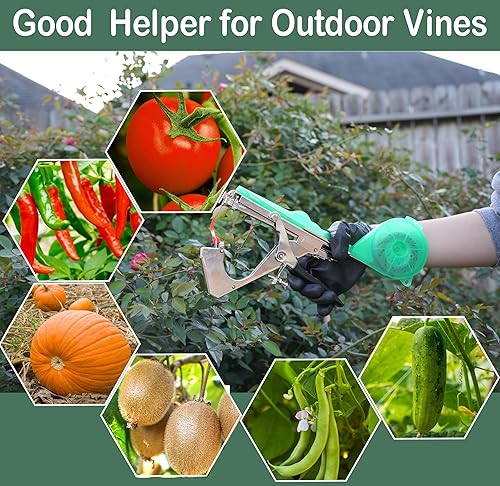 Miniatura 6 de Miyake Máquina de atar plantas, herramienta de cinta de jardín para atar tomates, pimientos, vides, uvas, pistola ergonómica de cinta para plantas