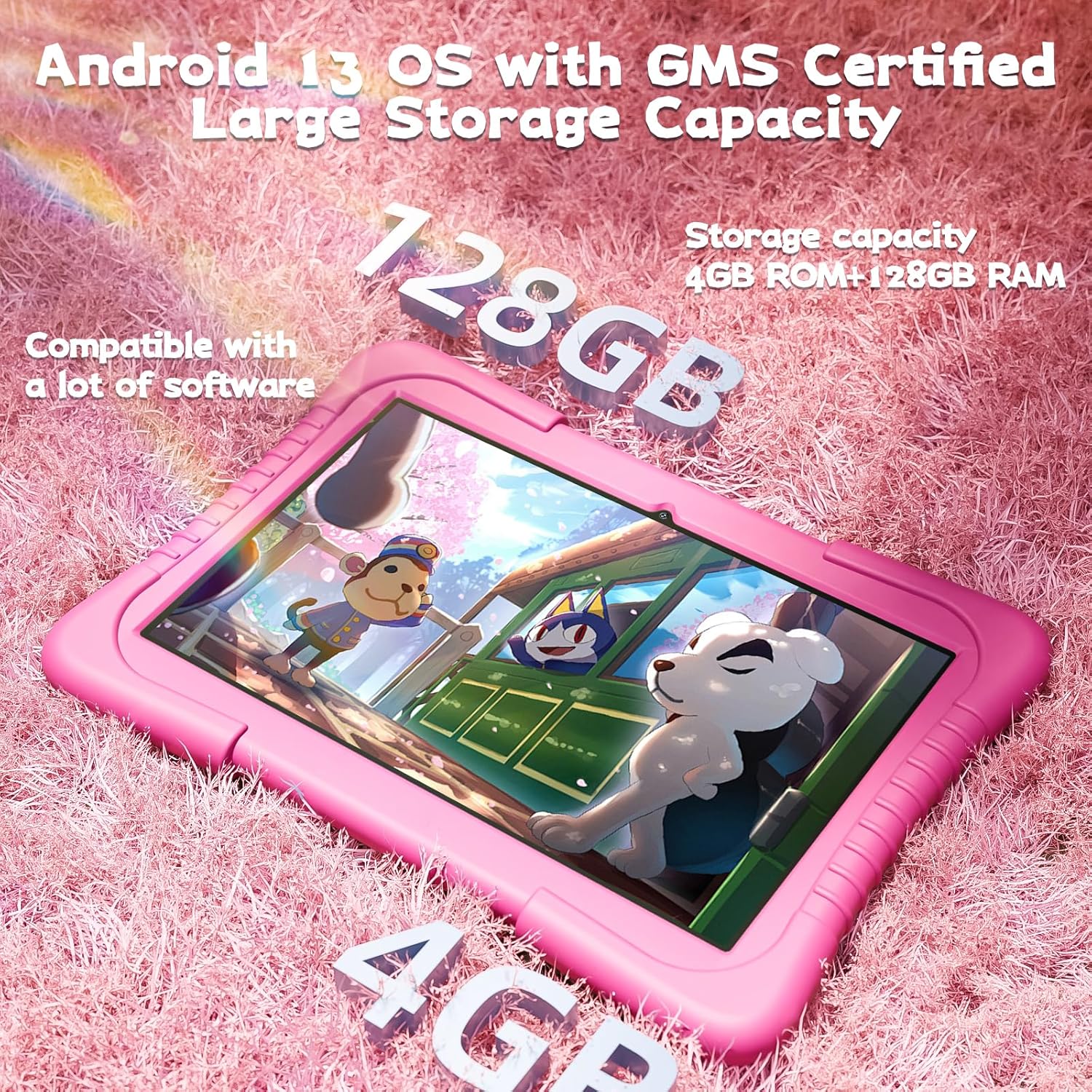 SGIN 10 Inch Tablet, 4GB RAM 128GB ROM, Android 13 Tablet, Octa-Core 2.0Ghz Processor, 1280 * 800 IPS, 2MP+8MP Camera, 6000mAh, GPS, WiFi, Bluetooth (Red) - Image 3