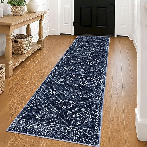 Miniatura 62 de KILOCOCO Tapete de entrada lavable a máquina, pequeño, para interior, súper suave, antideslizante, diseño geométrico, para cocina, dormitorio, Gris