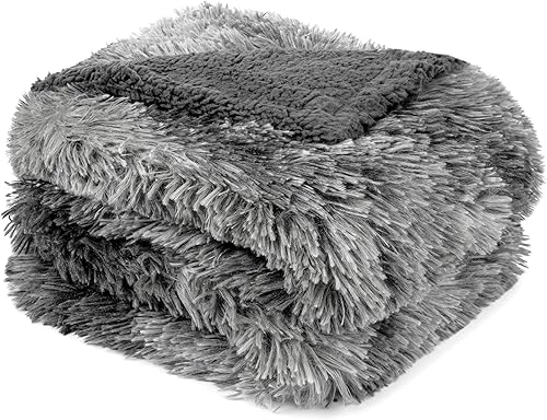 Miniatura 2 de PAVILIA Manta de cama gris esponjosa, tamaño Queen, manta mullida para mujeres y hombres, manta grande de felpa peluda cálida para sofá, manta