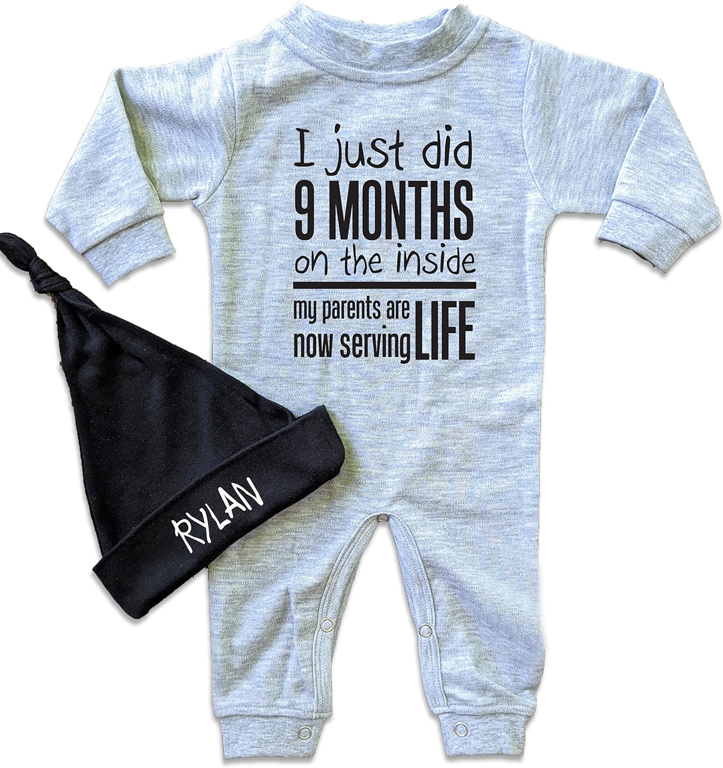 I Just Did 9 Months On the Inside - My Parents Are Now Serving Life Funny Baby Long Sleeve Romper PJs Pajamas Onesie