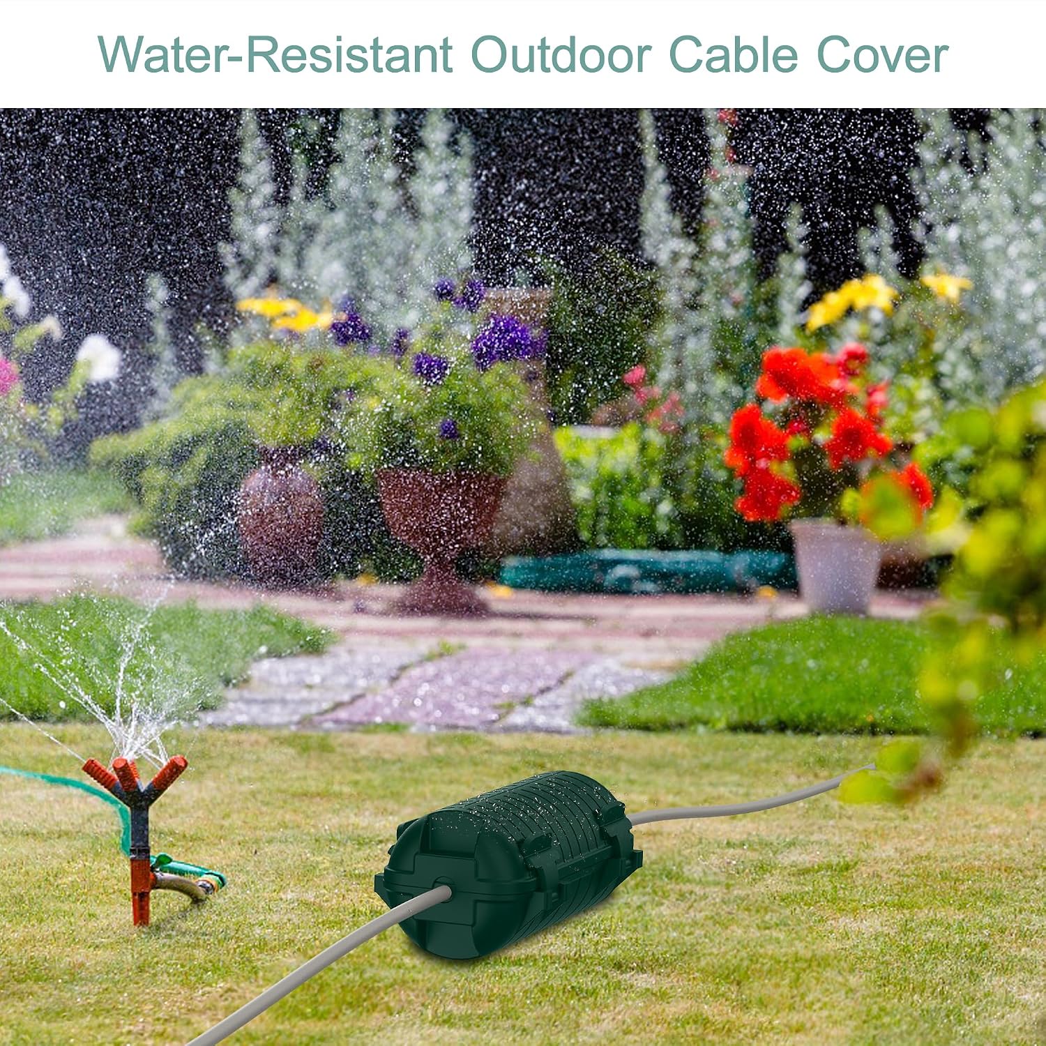 Extension Cord Cover Outdoor, 8 Pack IP54 Water-Resistant Power Cord Protector Electrical Connection Box Outside Weatherproof Cable Safety Cover for Electronics Plug Outlet Tool Holiday Light, Green image 5
