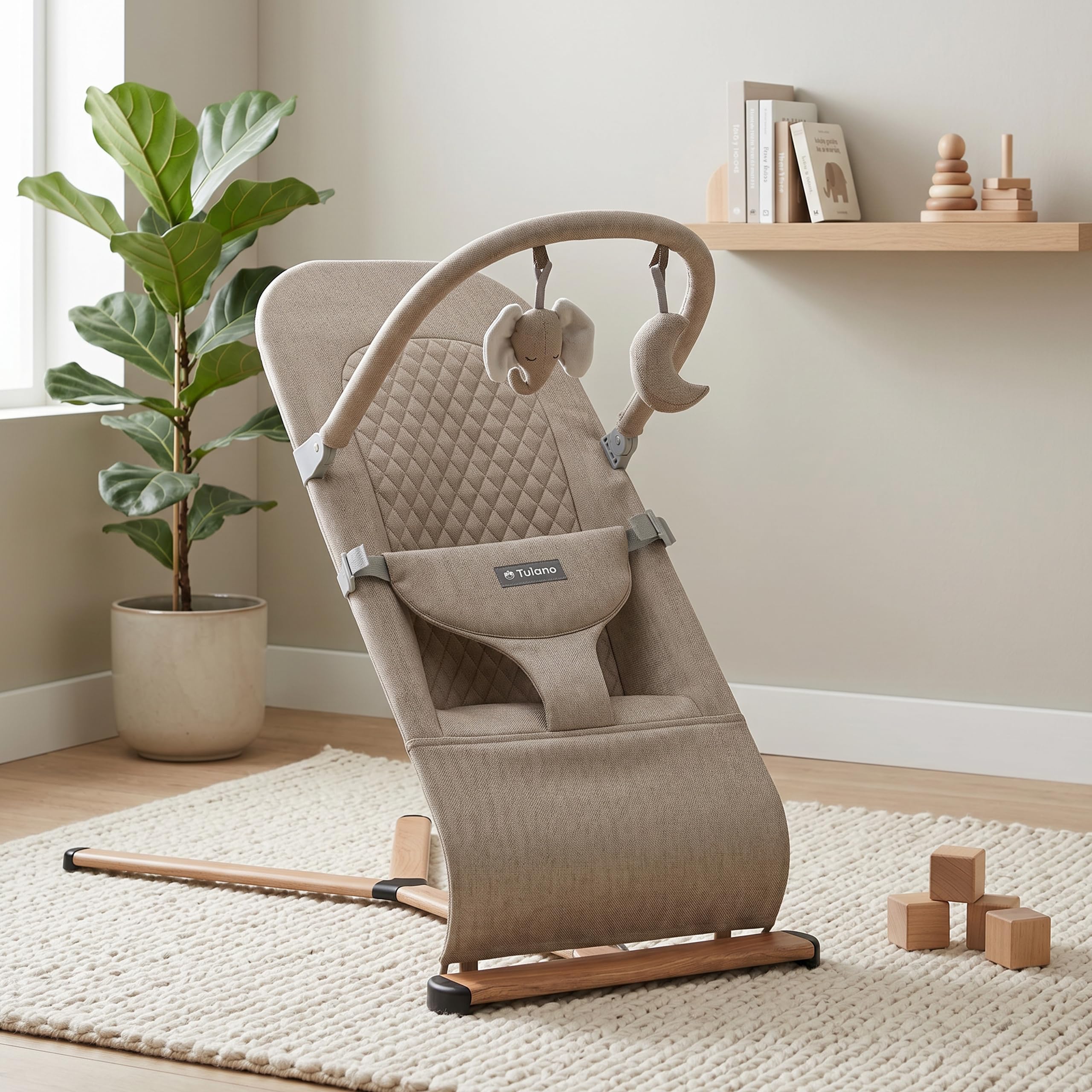 Tulano Moon 30 Ergonomische Babywippe - Babyschaukel für Kleinkinder - Beige