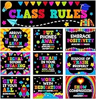 Vista 1 de Decorably Póster de 10 pizarras para el aula, juego y pancarta, decoración inspiradora laminada mate para pasillos, tablones de anuncios, sala