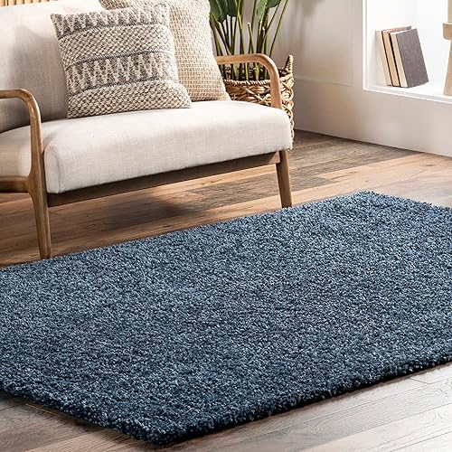 Miniatura 8 de nuLOOM Kara - Alfombra de pasillo sólida, 2 pies 8 pulgadas x 8 pies, color azul