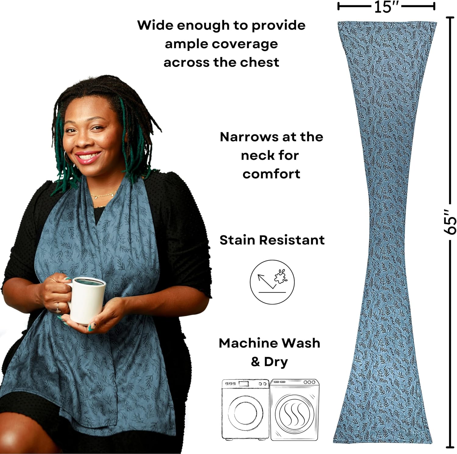 Adult Bib Scarf - Fashionable Alternative to Adult Bibs | Machine Wash & Dry : Health & Household