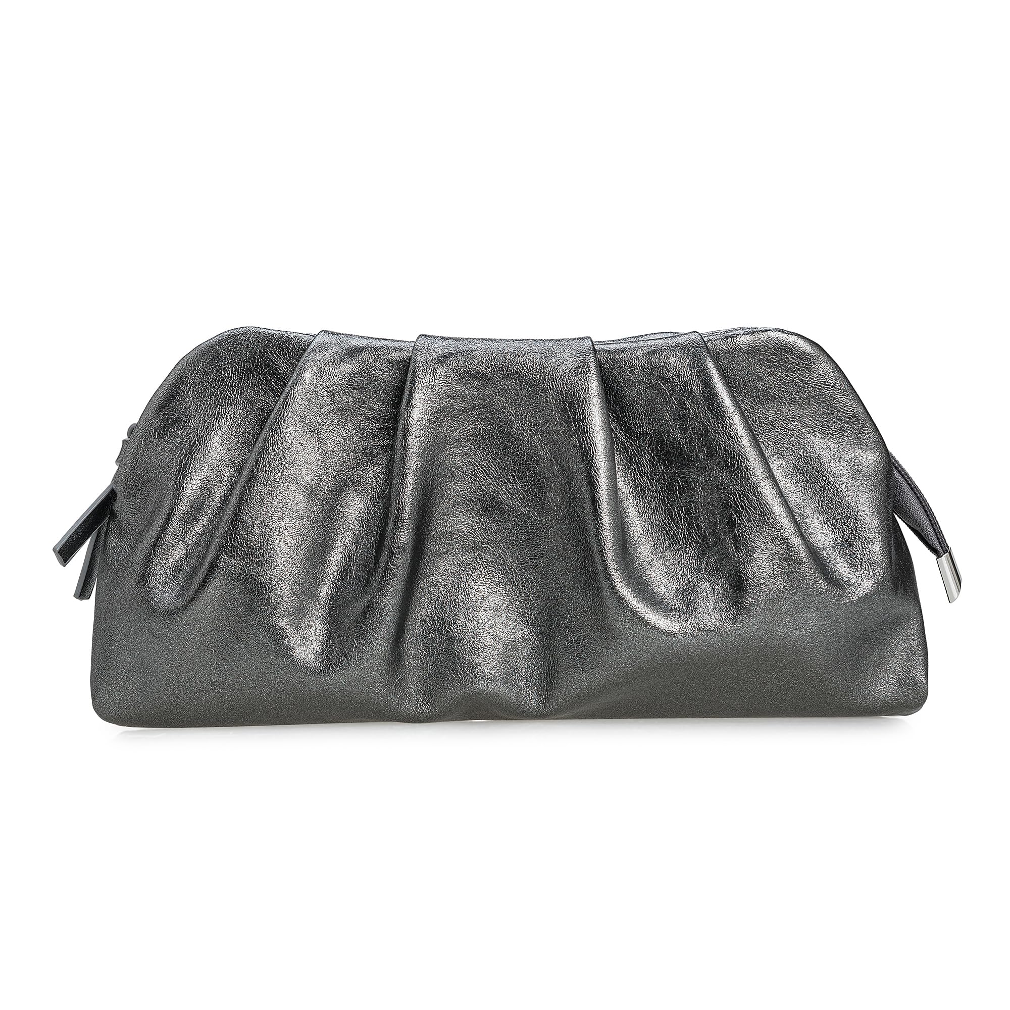 IXEBELLA Dressy PU Clutch Purse for Women Formal Soft Pleated Vegan Leather Evening Bag for Wedding/Prom/Cocktail Party
