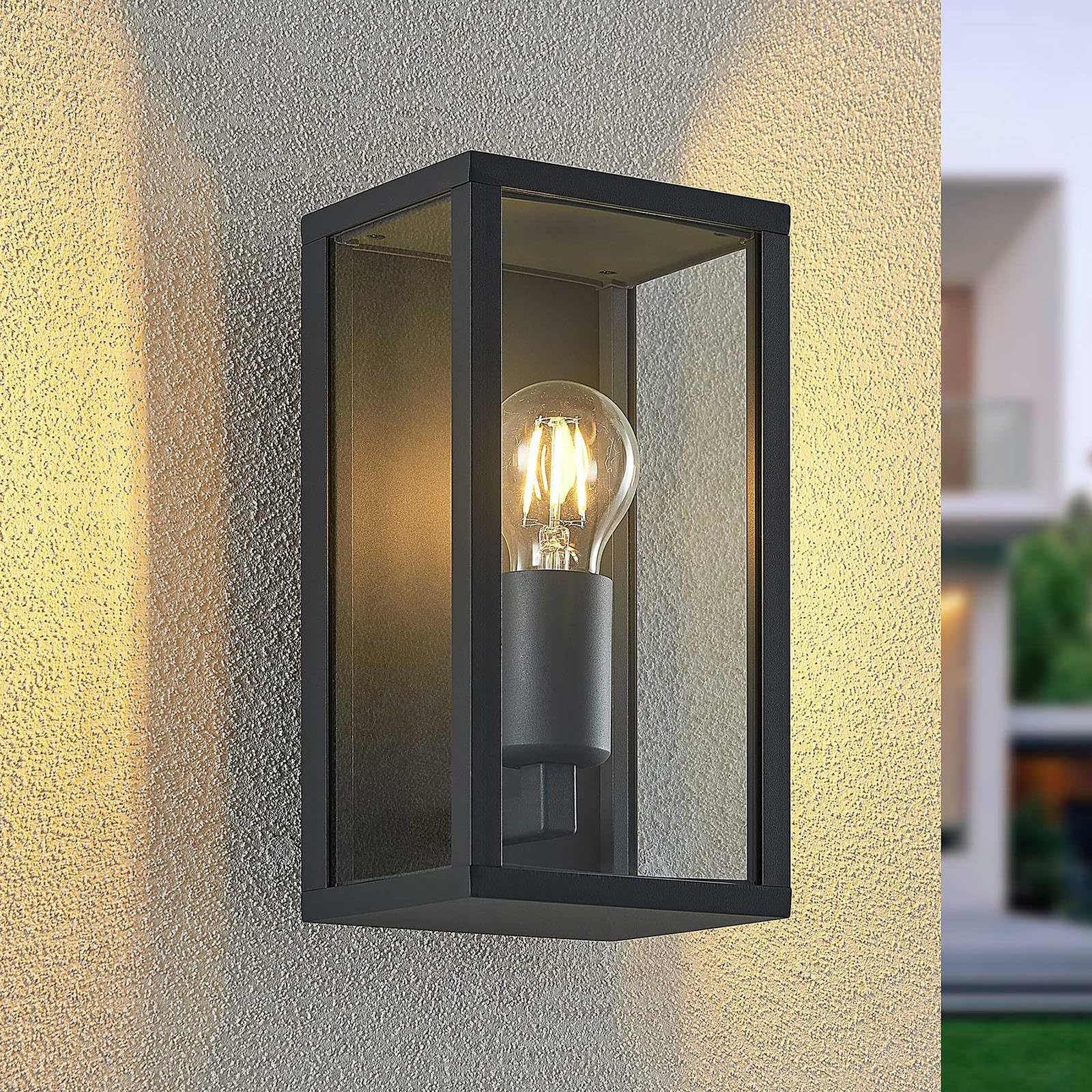 Lindby Applique da esterni dimmerabile (Moderno) colore Nero, in Alluminio applique lampada LED outdoor per facciata/parete terrazzo e balcone