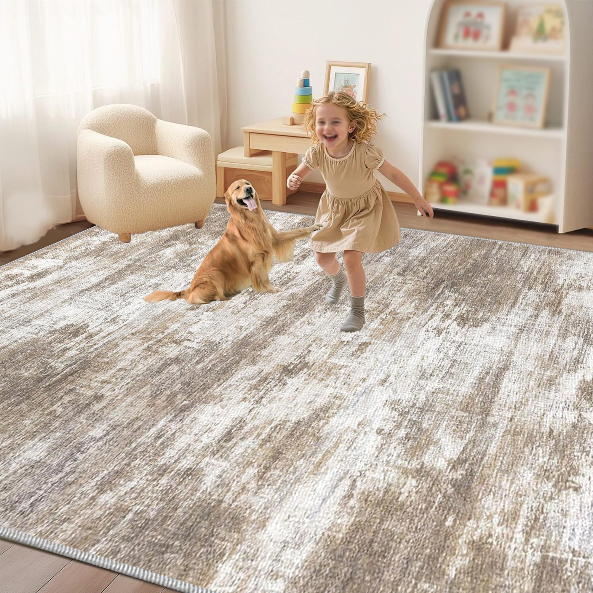Tappeto Salotto Moderno Tappeto Camera da Letto Antiscivolo Tappeti Corridoio Lungo Lavabile in Lavatrice Grande Carpet Cameretta Scendiletto Ingresso Esterno Ufficio Gaming Decorativo 200 x 290 cm