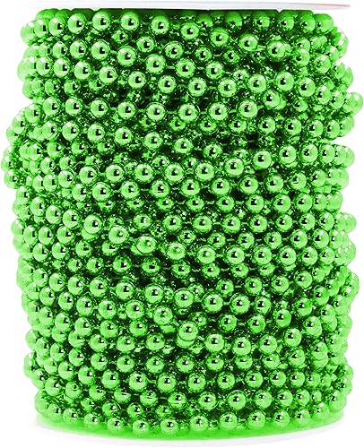 Miniatura 68 de Mandala Crafts Rollo de perlas rojas de imitación de 0.157 in, guirnalda de perlas decorativas de 44 yardas para bodas, árbol de Navidad, arreglos