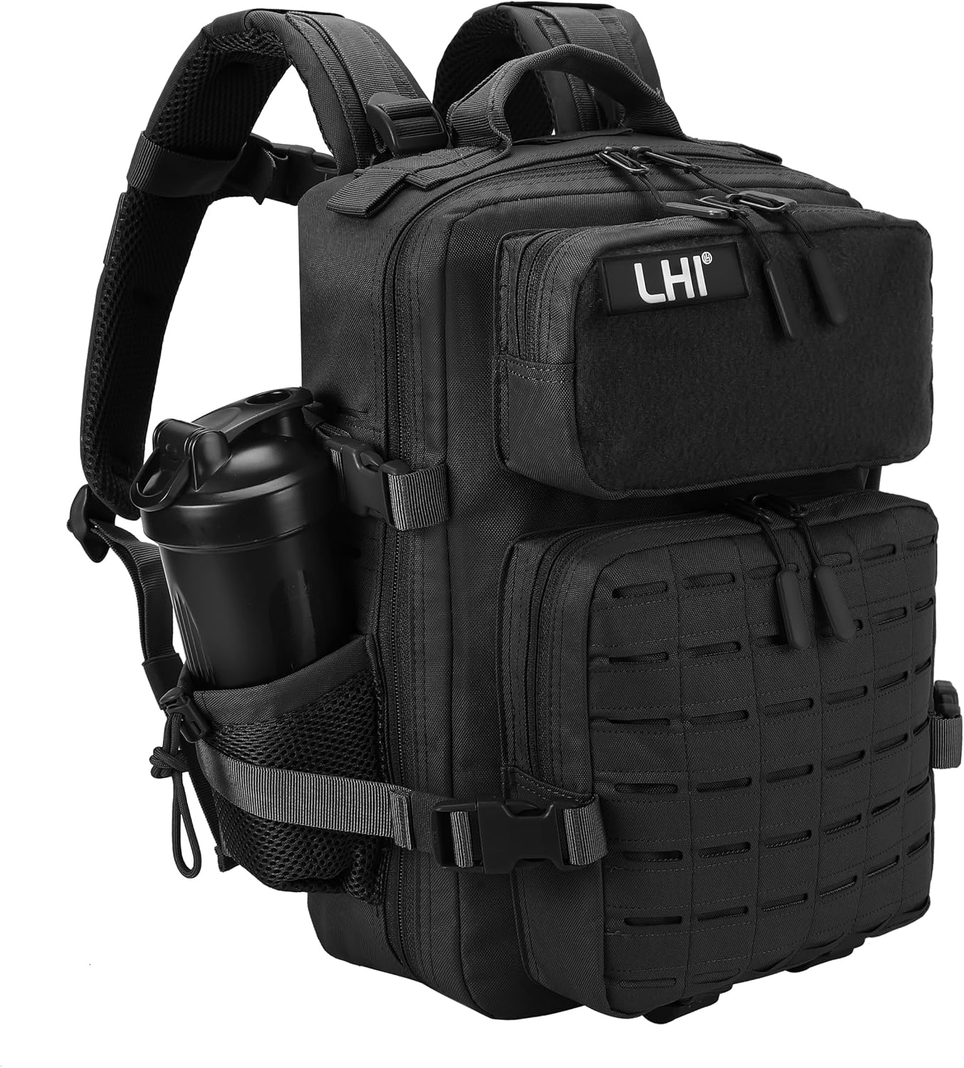 LHI Tactical Military Backpack for Men 25L/45L Large Molle Army Assault Pack 3 Day Hiking Rucksack With Bottle Holder