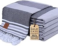 Vista 22 de Gold CASE Juego de 6 Toallas de Playa Turcas – Toallas de Baño Grandes 100% Algodón 70 x 38'' – LYCIA de Tamaño Extra Grande, Secado Rápido y Sin