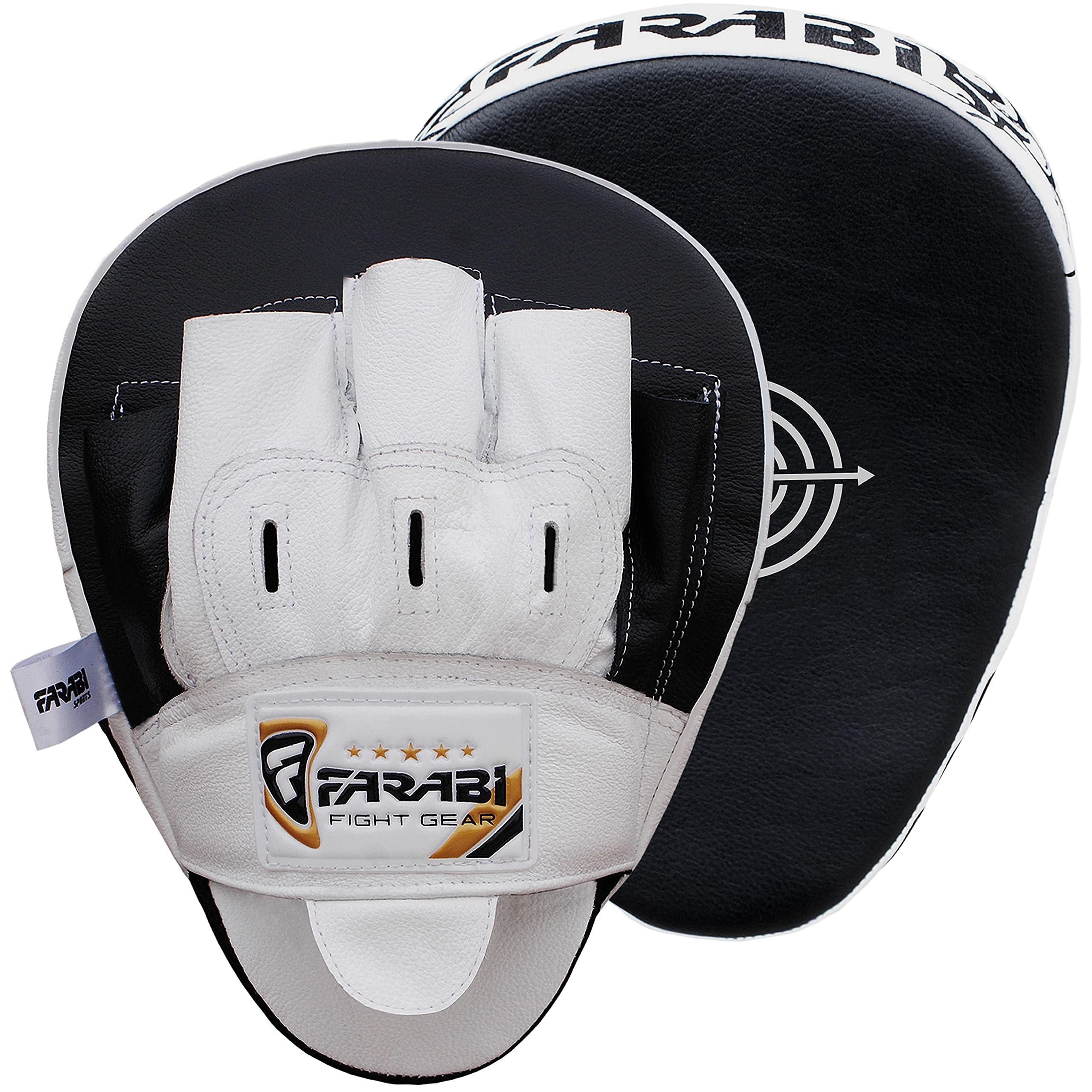 Farabi Sports Manoplas Boxeo Cuero Curvo paos Boxeo - Manoplas de Boxeo Entrenamiento de Kickboxing de Artes Marciales de MMA Muay Thai Almohadillas Boxeo