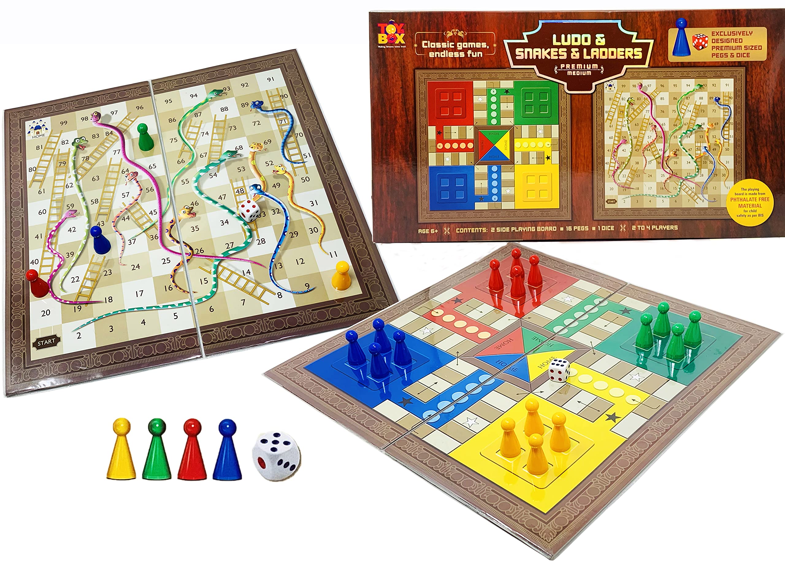 Wishmaster Ludo Board Game 2 In 1 Snakes And Ladders | Desertcart Belize