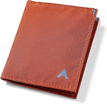 Allett Hybrid Card Wallet & Pen Bundle | Potters Clay, Nylon, RFID Blocking, Vertical Layout | Slim, Minimalist, Bifold, Card Holder, Water Resistant | Holds 3-10+ Cards, Cash | Stainless Steel Pen