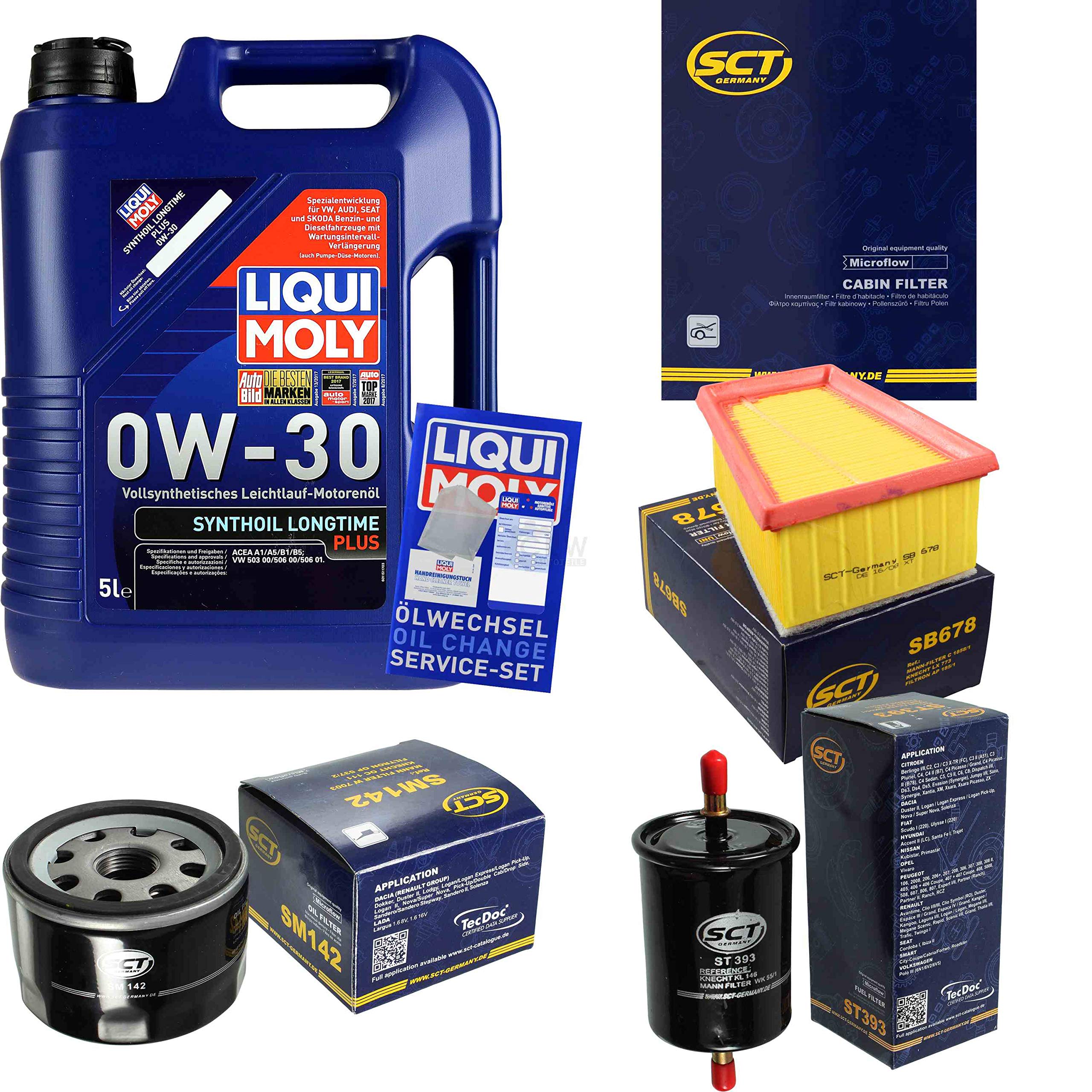 Set di filtri, 5 litri, olio motore Synthoil Longtime Plus 0W-30 SCT Germany