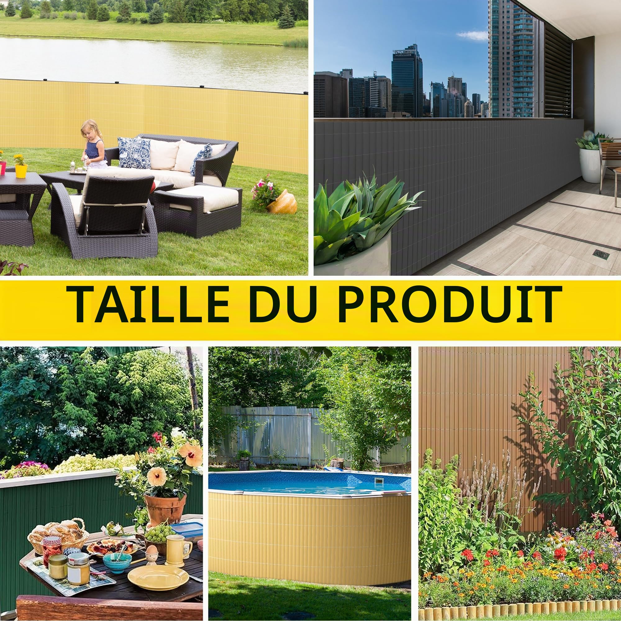 jarolift Canisse en PVC Standard Brise Vue pour Jardin Balcon Terrasse, Extérieur Balcon Clôture Résistante à la Corrosion et aux Intempéries,100 x 300 cm, Marron, Inclus 50 Serre-Câbles Marron