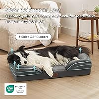 Vista 177 de Bedsure - Cama ortopédica extragrande para perros, sofá cama lavable para perros extragrandes, espuma de soporte con funda extraíble y lavable, negro