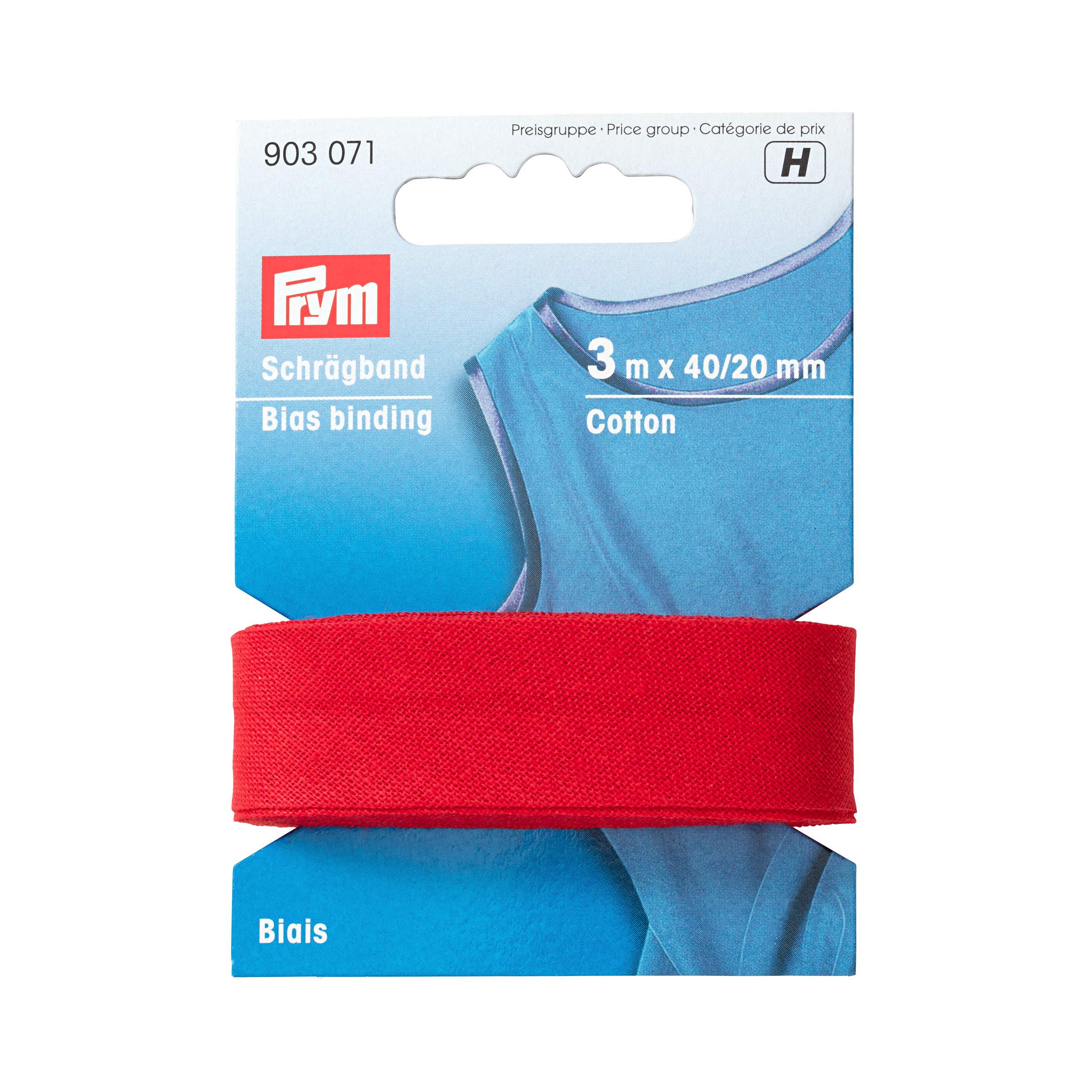 Prym Consumer - Sbieco In Cotone Per Orlature E Bordi - 40/20mm, Lunghezza 3,5 Metri - Colore Arancione