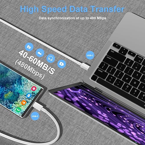 Miniatura 6 de Paquete de 2 cables de carga USB C a USB C de 3 pies y 60 W, cable de carga rápida tipo C a tipo C, para iPhone 1515 Pro15 Plus15 Pro Max, para