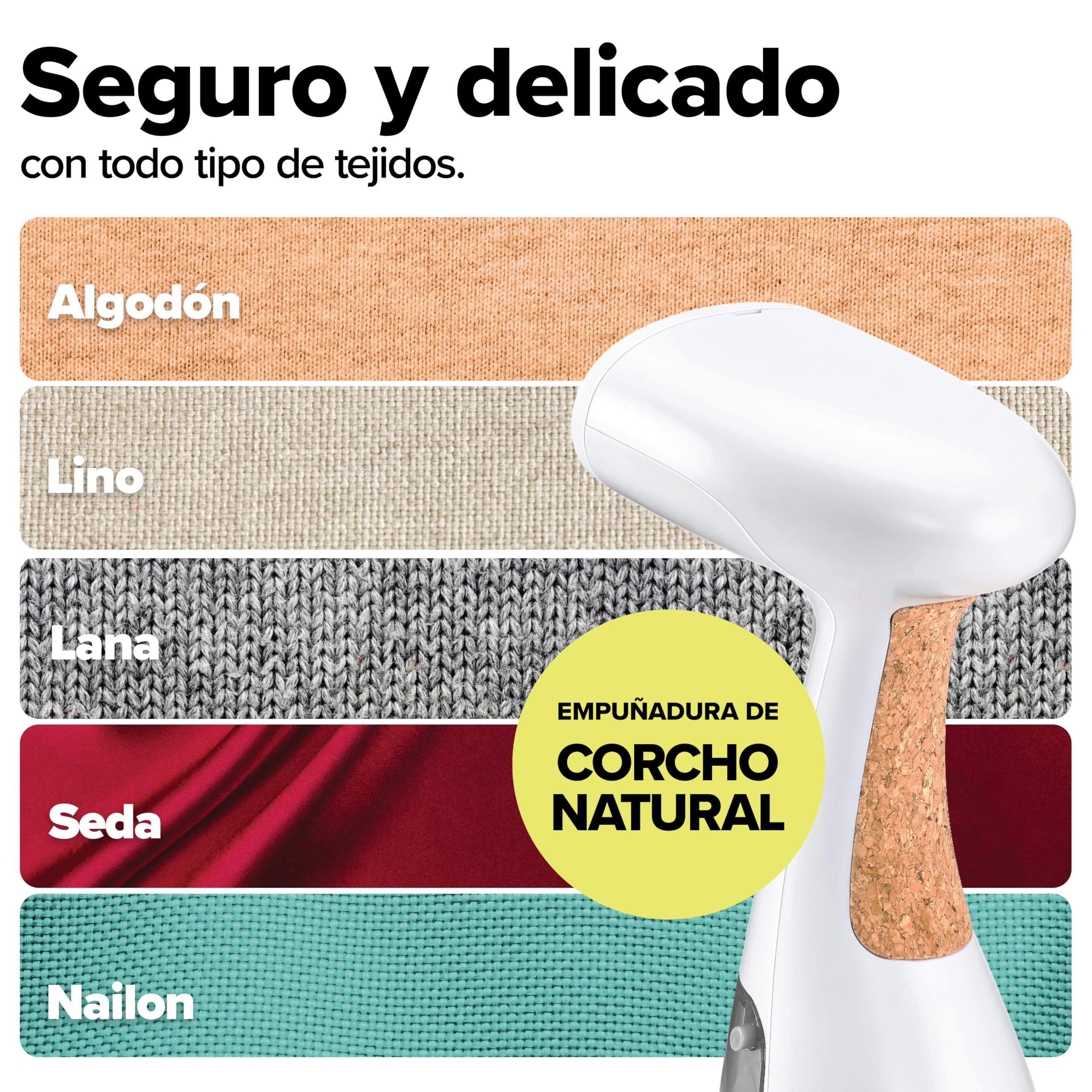 Dupray Voila Vaporizador 3-en-1 Portátil – Steamer de Mano para Ropa, Tejidos y Hogar