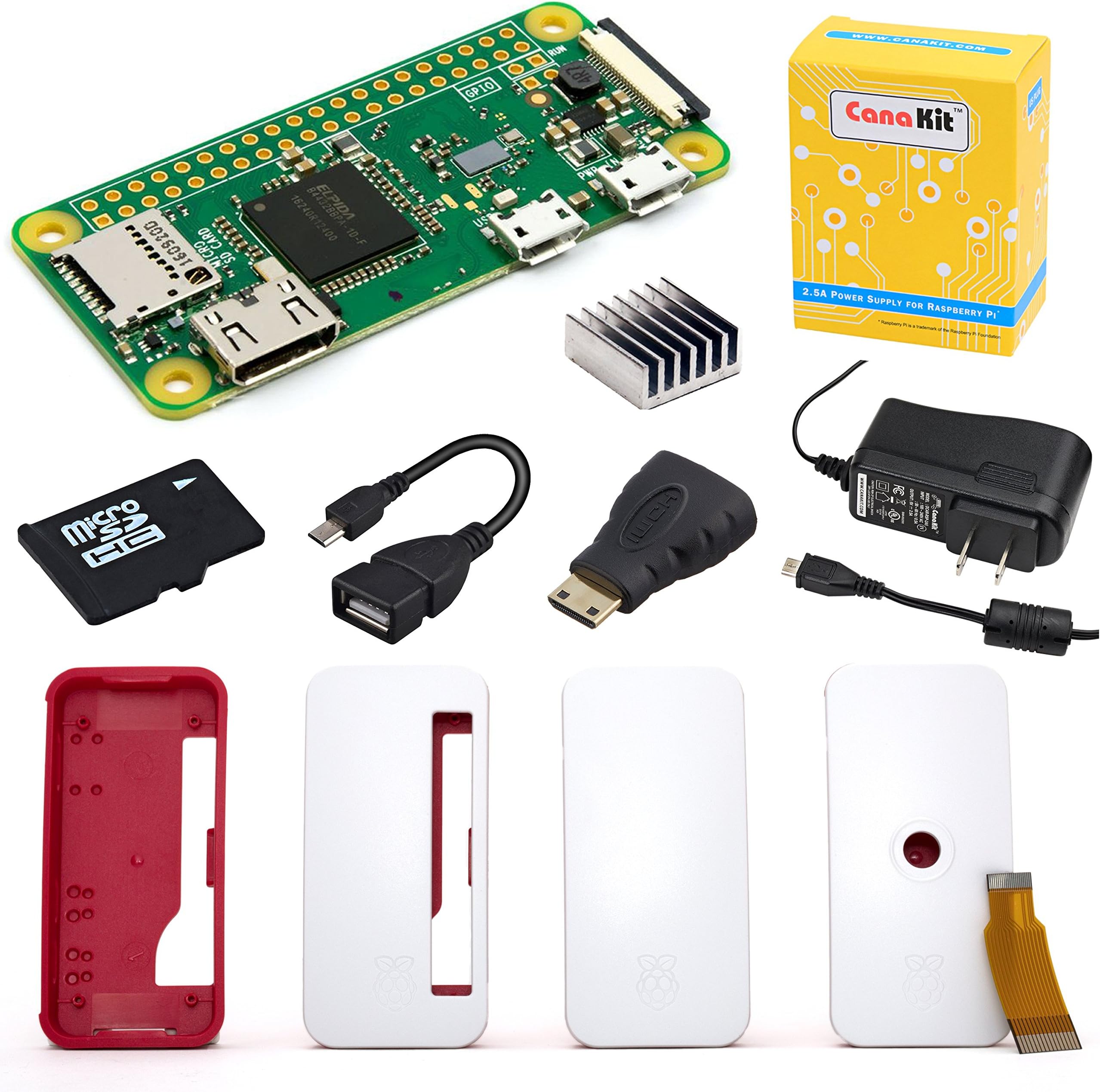 CanaKit Pi Zero W (Wireless) Complete Starter Kit - 16 GB Edition