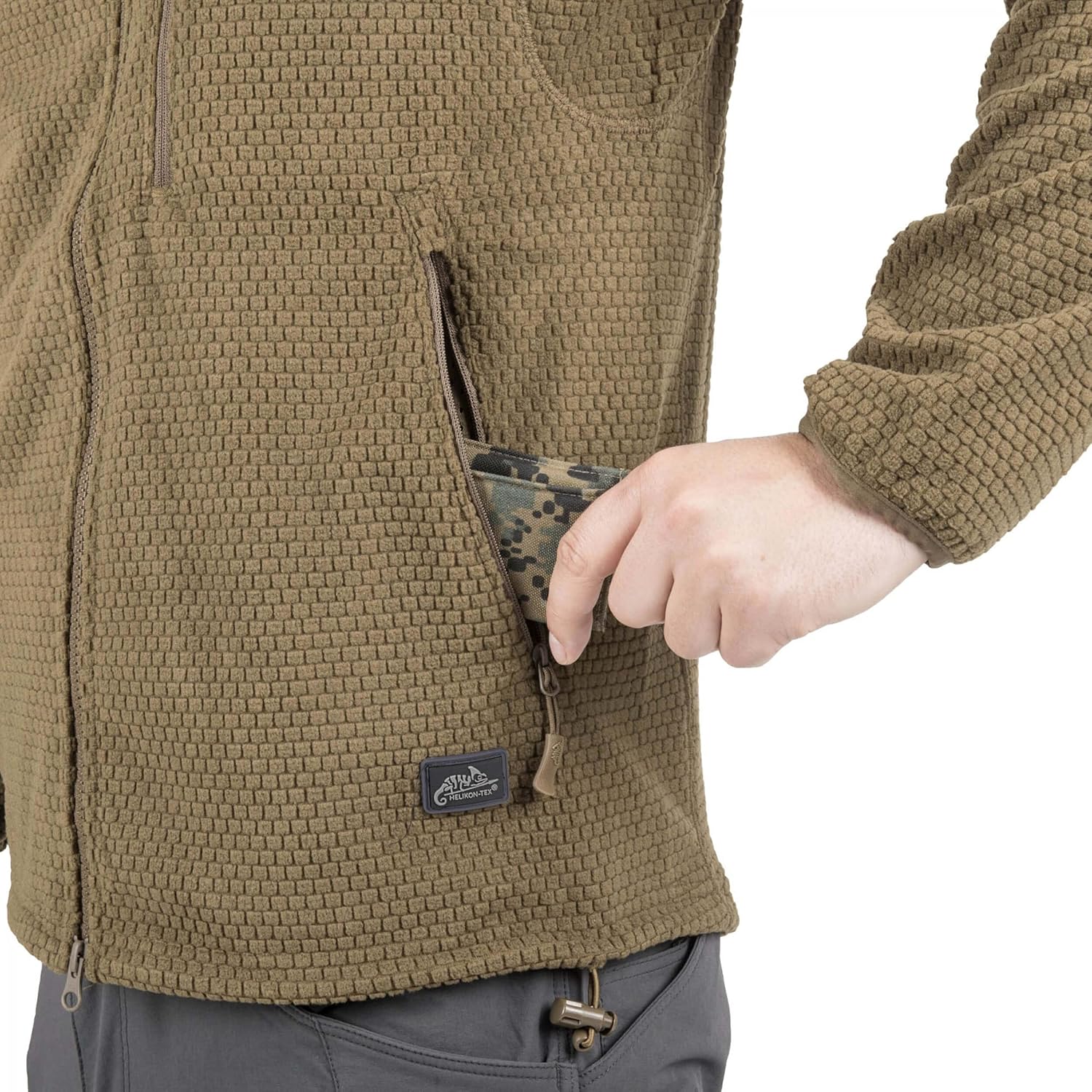 Helikon-Tex Men's Alpha Hoodie Jacket Grid Fleece Black