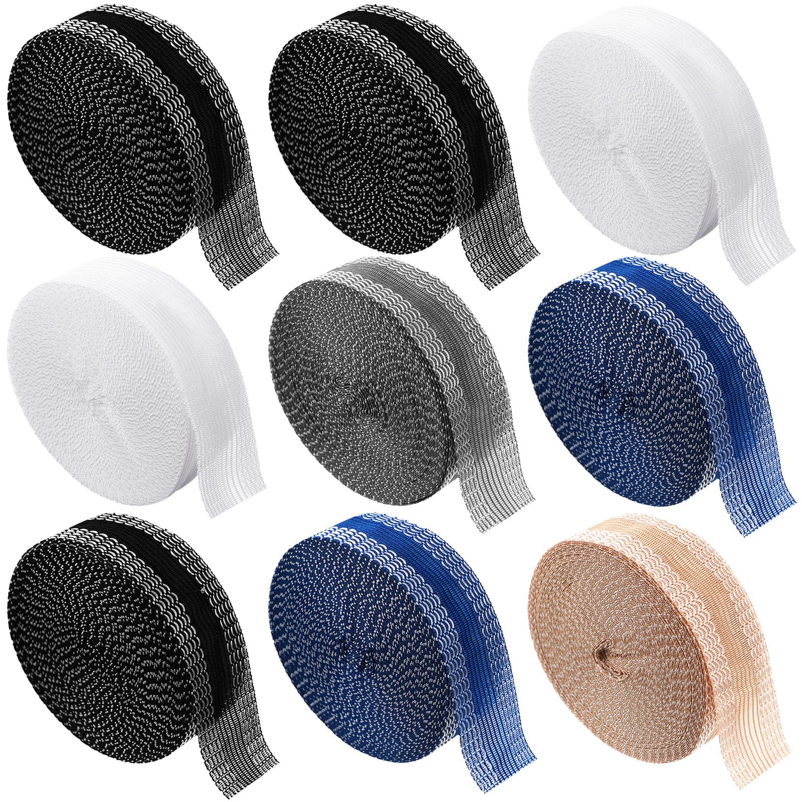 Mindsoft 9 Pcs Iron on Hemming Tape, 11 Yard/ 1 Roll, Instant Pants Hem Tape No Sew Washable Hem Adhesive Tape Hem Fabric Tape Trousers Edge Modified