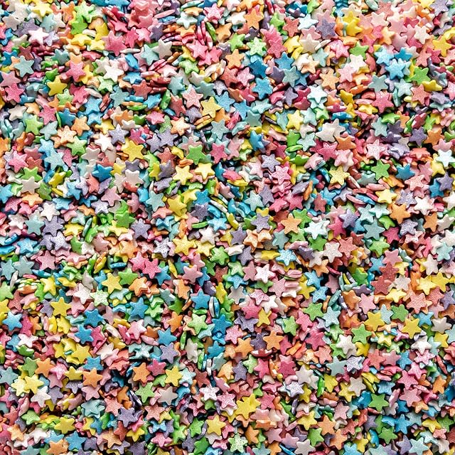 Simply Topps Rainbow Glimmer Stars Sugar Sprinkles 25G Cake & Cupcake Decorations